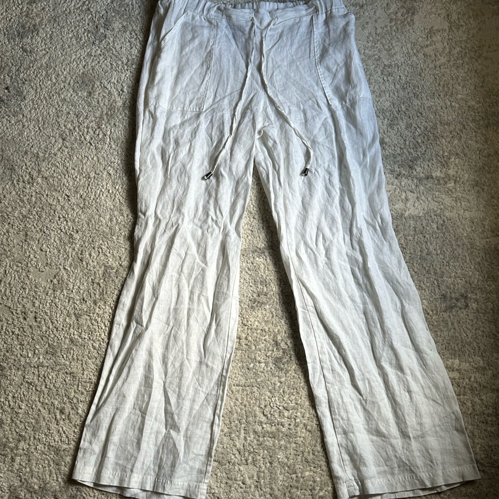 Style & Co. Crisp White Linen Trousers